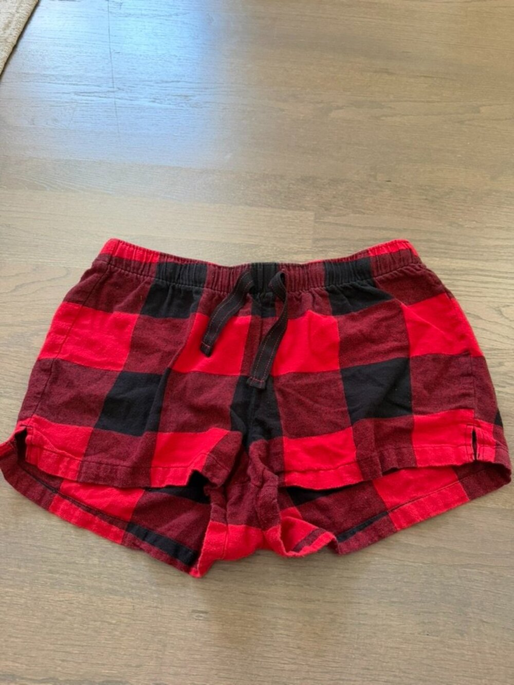 Old Navy Red Black Buffalo Plaid Flannel Shorts Size Medium